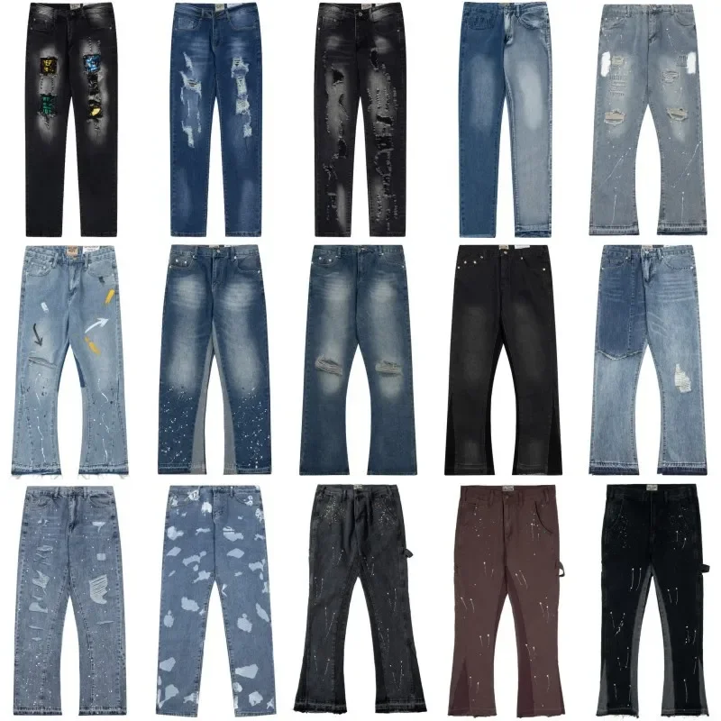 Trendy American Style Gallery Dept Men's Jeans Vibe Loose-Fit Straight-Leg High Street Long Pants Hip Hop Style