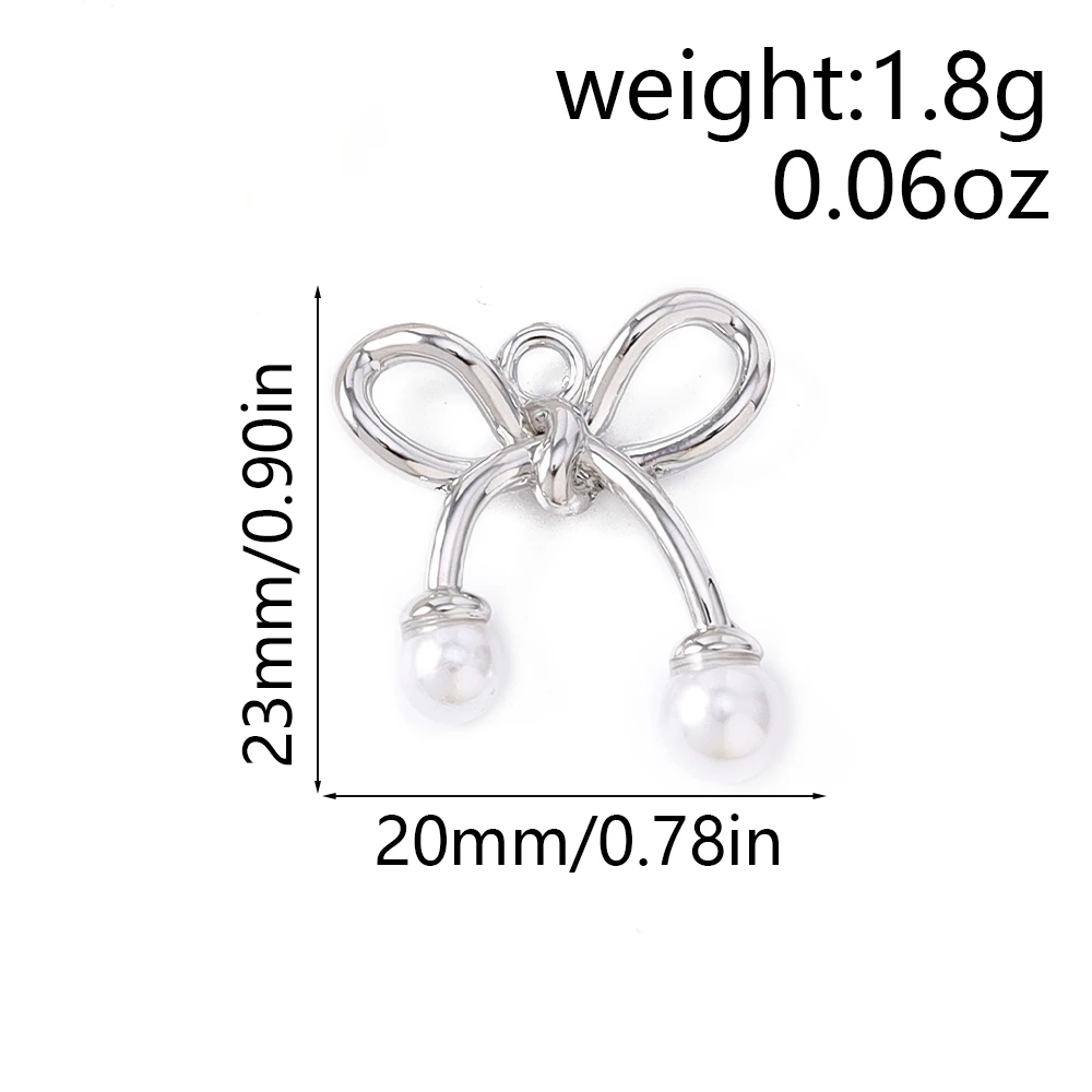 Leslie 5 Stück Gold Silber Farbe Schleife Serie Schleife Schleife Charm Anhänger für handgemachte Halskette Armband Schmuckherstellung Zubehör – Detail 14
