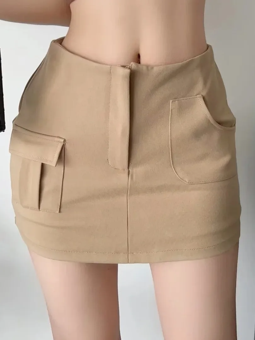 

Sexy Spicy Girl Halfbody Skirt For Women Spring/Summer New High Waist Slimming A-line Underpants Wrapped Hip Work Skirts 9BH3