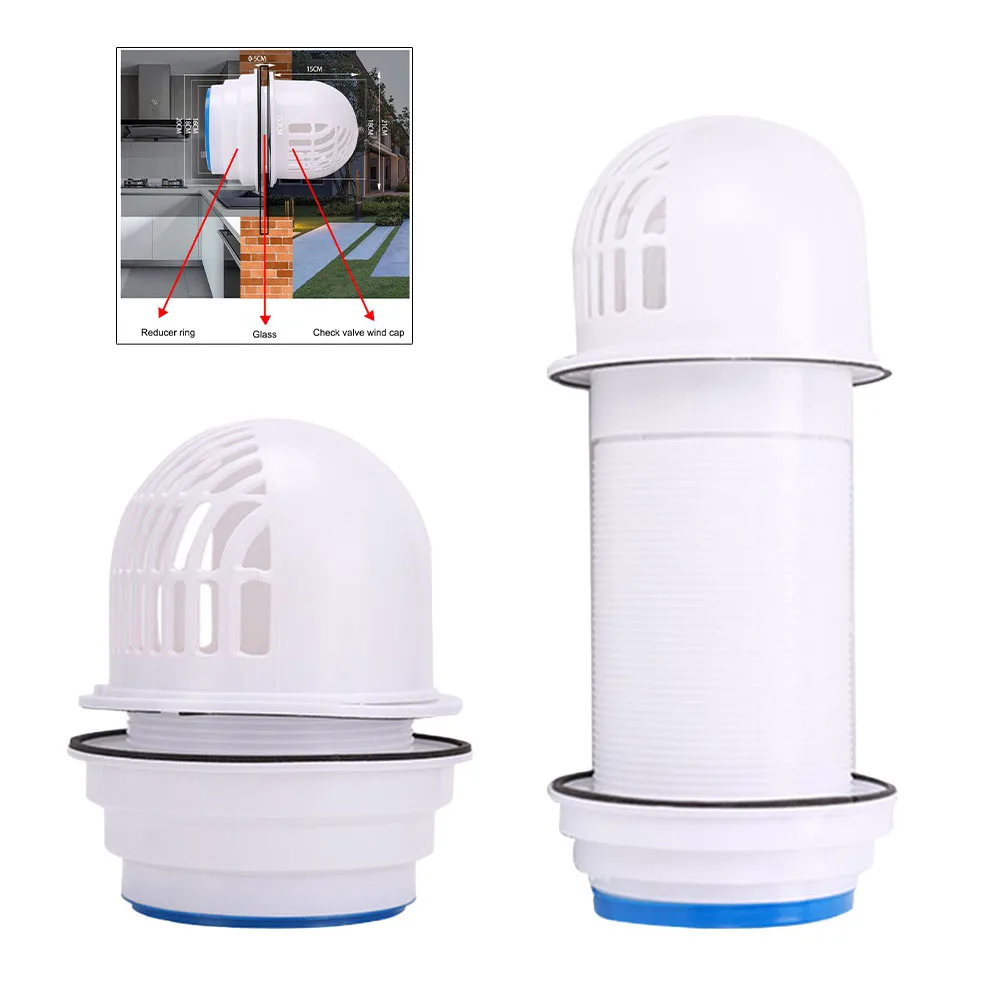 Smoke Exhaust Pipe Wall Check Valve To Prevent Rain Insects Fast Smoke Exhaust Home Improvement White