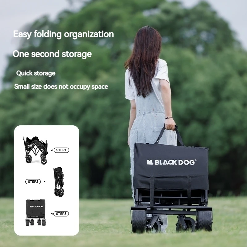 Naturehike BLACKDOG campeggio carrello pieghevole carrello pieghevole carrello di grande capacità portatile Shopping all\'aperto Picnic Storage Car