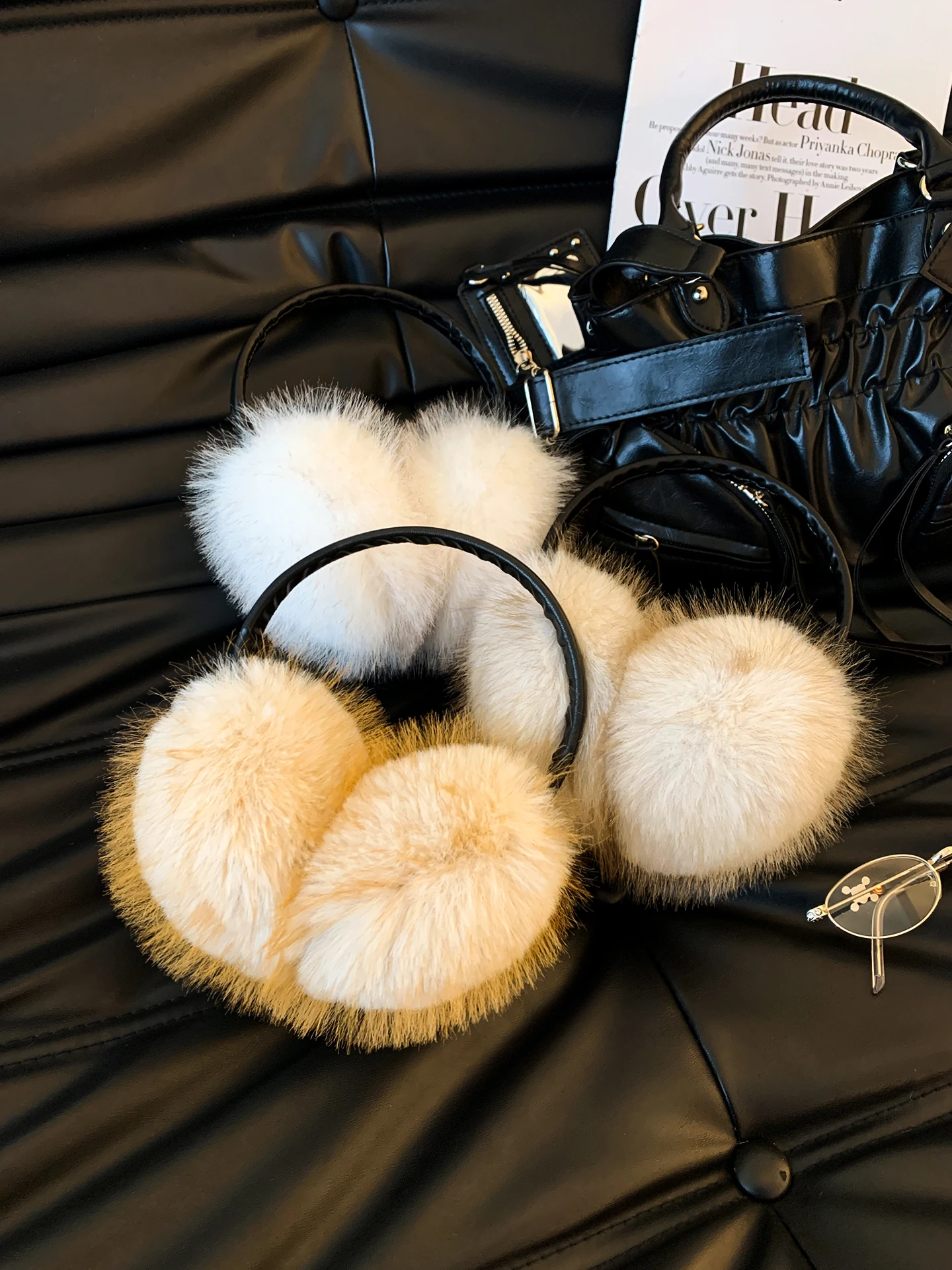 Furry Ear Muffs Women's Winter Cold Proof Warm Plush Ear Covers Cycling Anti-freeze Ear Warmers Fluffy Ear Protection