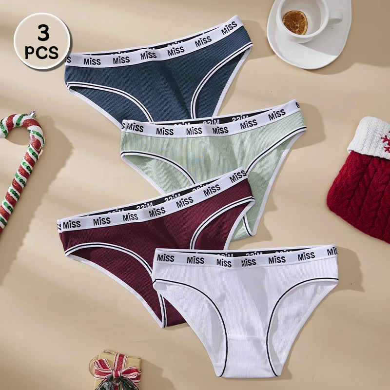 

3PCS Cotton Women's Panties Sexy Fashion Lingerie Breathable Women's Underwear Home Seamless Soft Comfortable Female Briefs