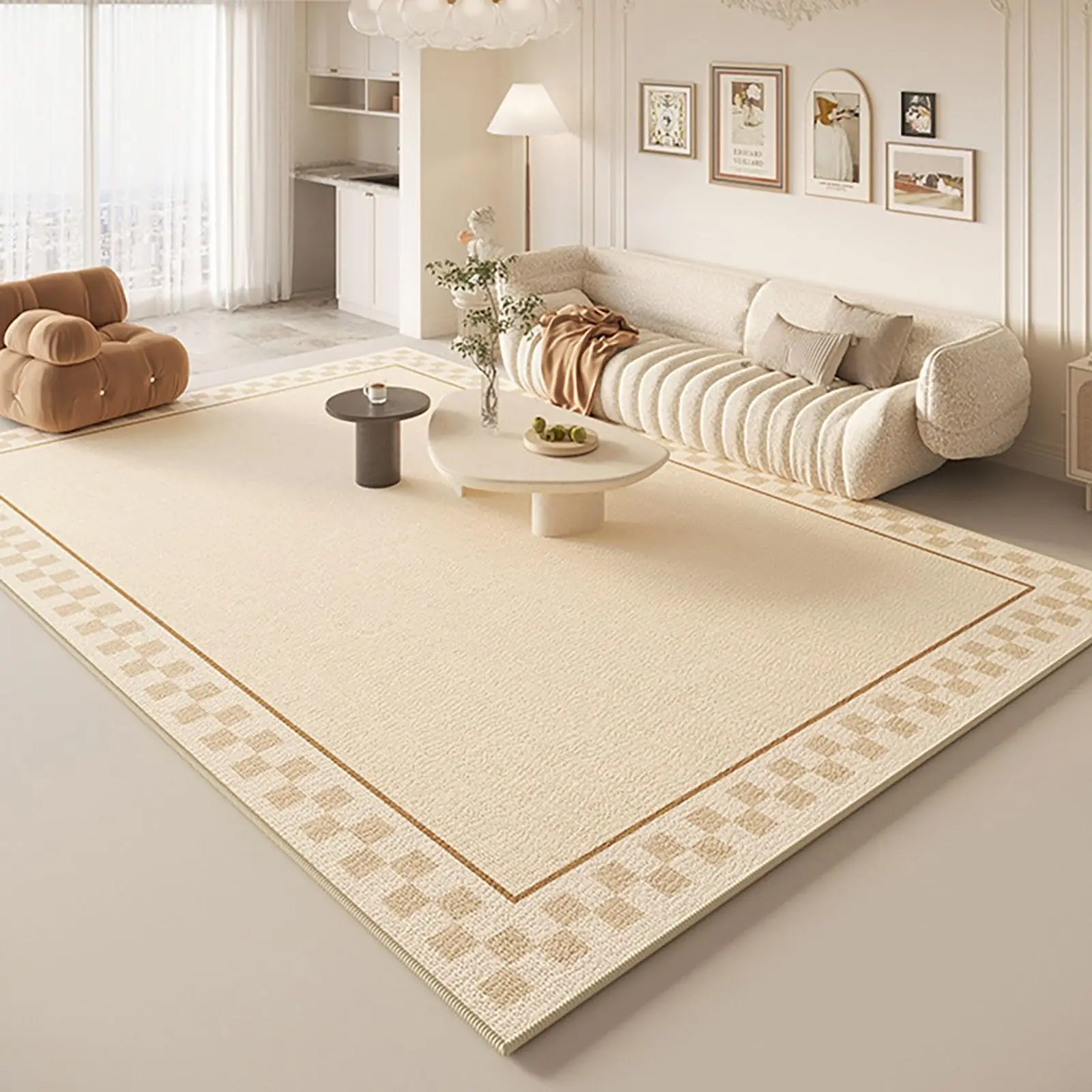 

VIKAMA Nordic Геометрический ковер для домашнего декора, большой напольный коврик для гостиной и спальни, мягкий, удобный и грязезащитный