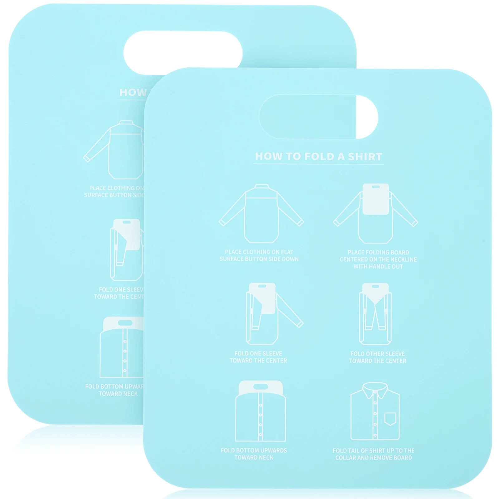 

2pcs Shirt Folding Board Tshirt Garments Fold Clothes Tool Travel Sky-blue Portable Space-saving Easy Use