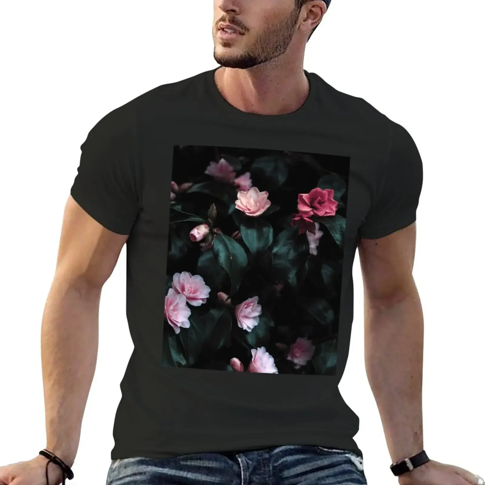 Classic Rose flowers faded design T-Shirt basketball graphic tees cotton graphic tees vintage clothes oversized t shirt men