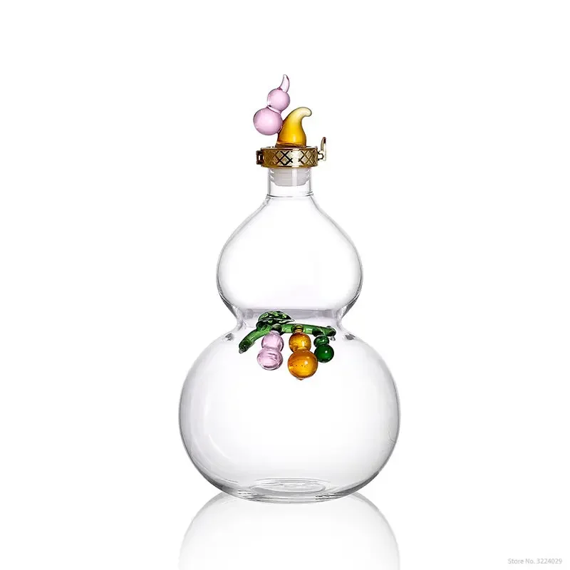 500ML/1000ML/1500ML lead-free glass wine glass bottle gourd shaped novelty design lead-free glass barware whiskey decanter