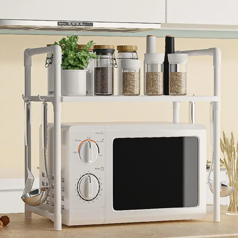 microwave oven rack kitchen storage rack adjustable and detachable metal bracket double layer storage rack Countertop Oven Rack