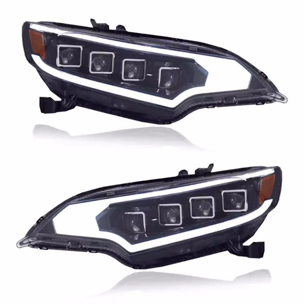 Pair LED Headlight Assembly for Honda FIT JAZZ 14-20 modified new style Lens stream Daytime Running light Car Accessories