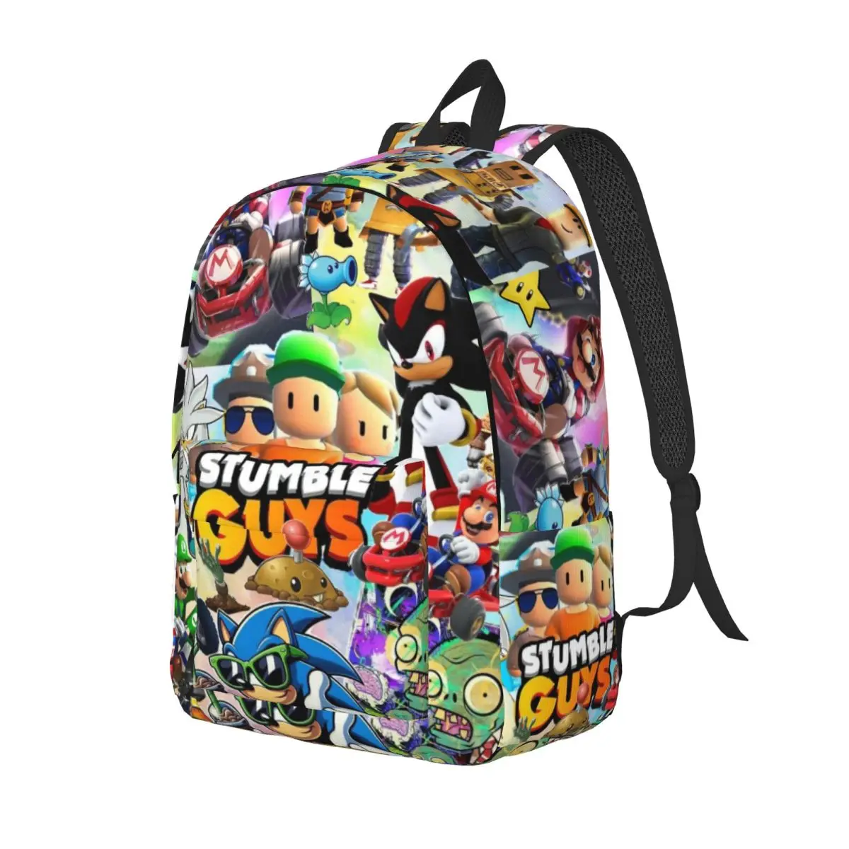 Stumble Guys Printed Lightweight Casual Schoolbag For School, Outdoor, Shopping, Office 15.7in 17.7in