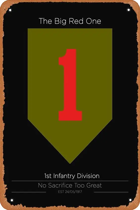 1st Infantry Division Us Military Units Retro Vintage Decorative Metal Tin Sign 8x12 Inch. sign