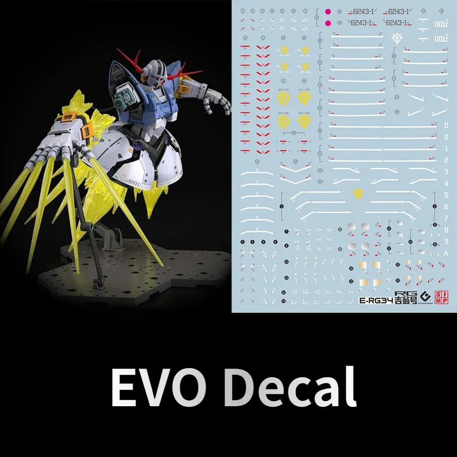 EVO Decal E-RG34 for RG 1/144 MSN-02 Last Shooting Zeong Mobile Suit Fluorescent Stickers for Model Hobby DIY Accessories