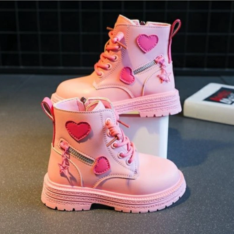 Girls Fashion Short Boots 2026 Autumn Winter New Arrival Soft Sole Lightweight Kids Boots Korean Style Ankle Boots