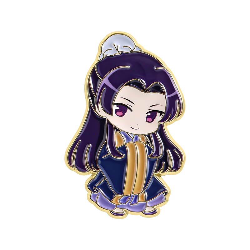 Cartoon Anime Cat & Ren Shi Enamel Pin image