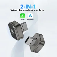 Adaptador inalámbrico 2 en 1 CarPlay Android Auto Supermini Box Plug And Play Dongle Bluetooth WiFi conexión rápida