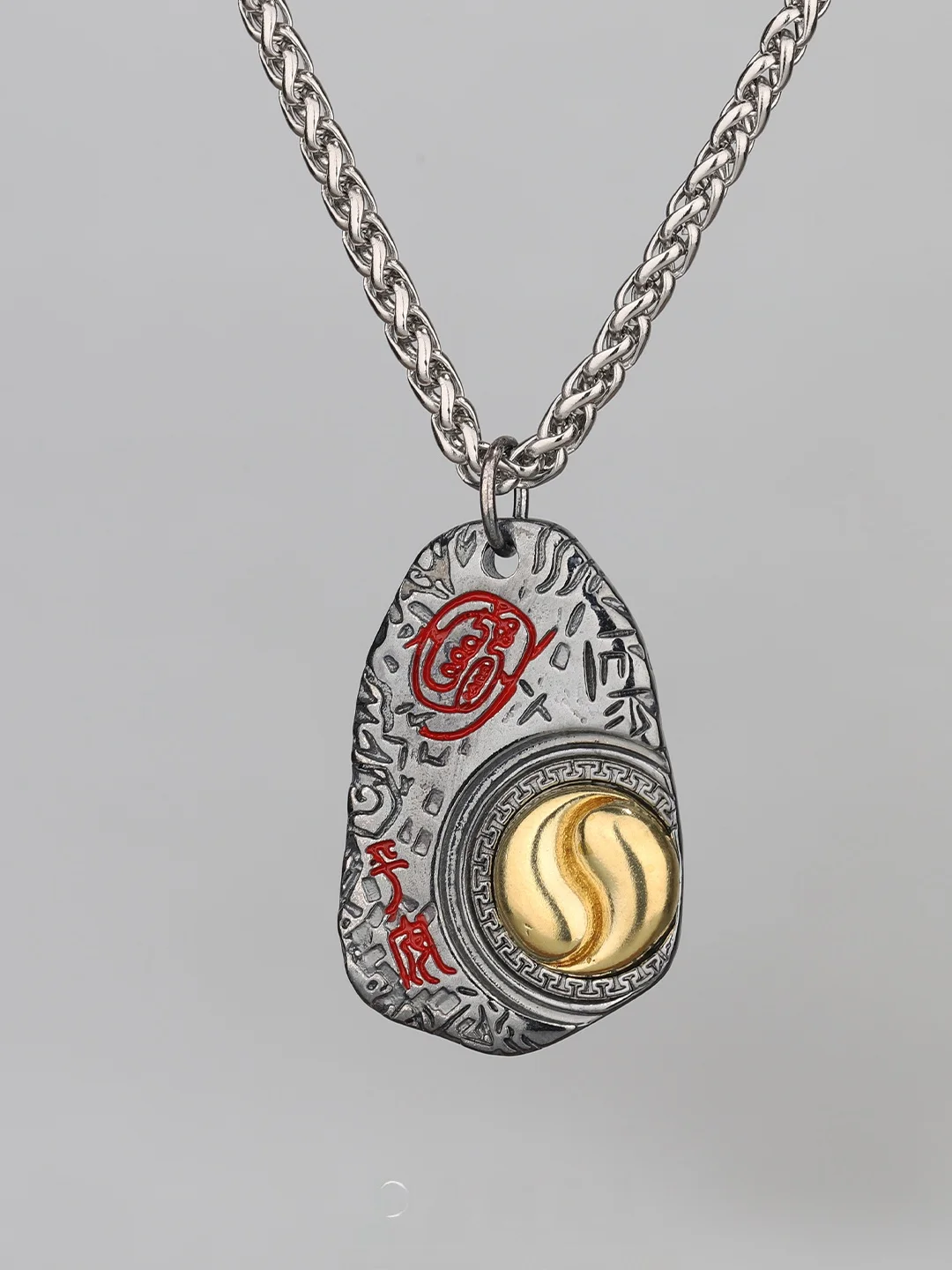 

DAMAI Traditional Chinese Style Tai Chi Eight Trigrams Pendant Necklace Versatile Couple Matching Vintage Choker Jewelry