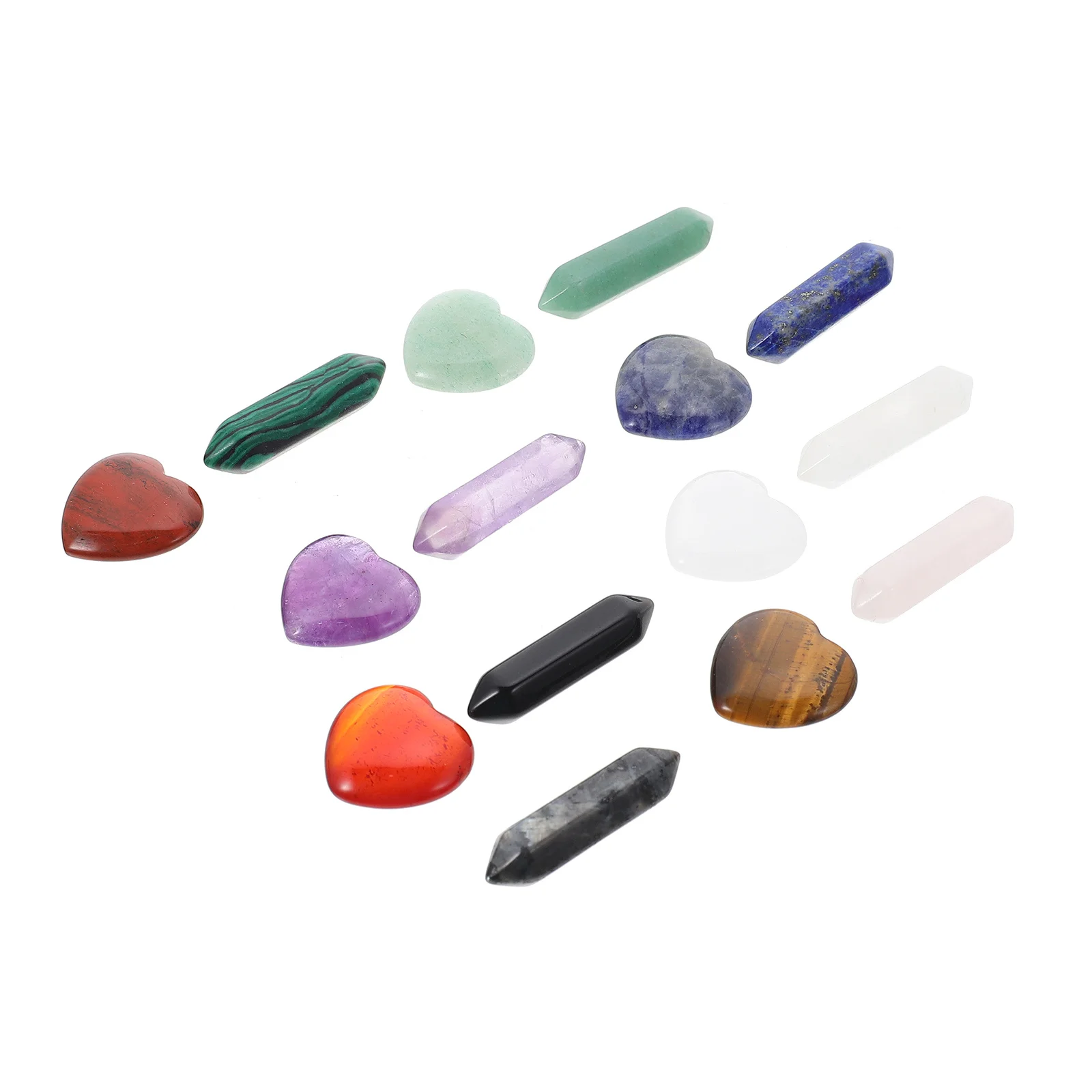 

15Pcs Heart Shaped Crystals Smooth Energy Stones for Jewelry Making Chakra Crystal Set Meditation Healing Crafts Decor