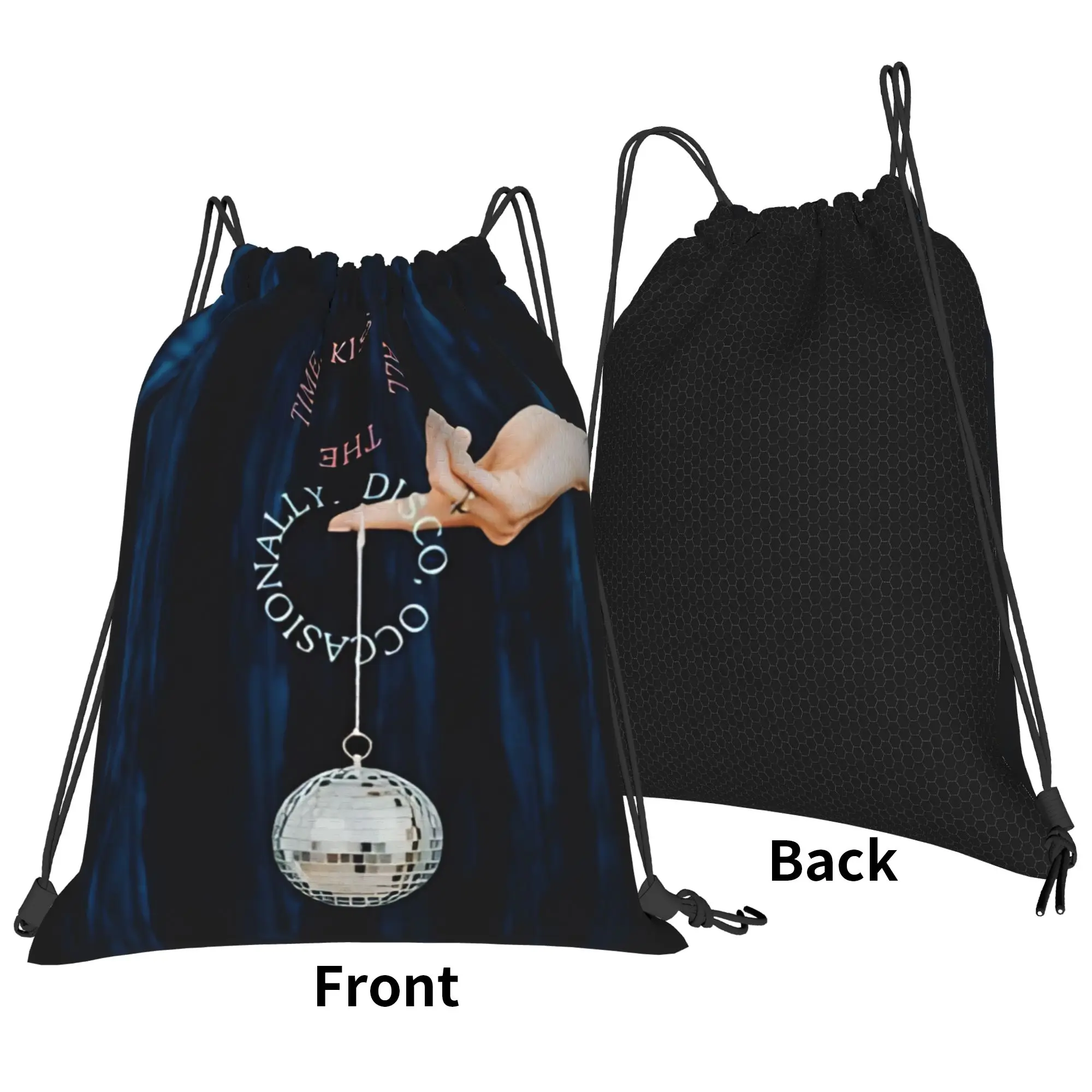 Kiss All The Time Disco Bag Drawstring Backpack Sports Gym Sackpack Harrys Singer Styles String Bag for Yoga 36cm (W) x 43cm (H)