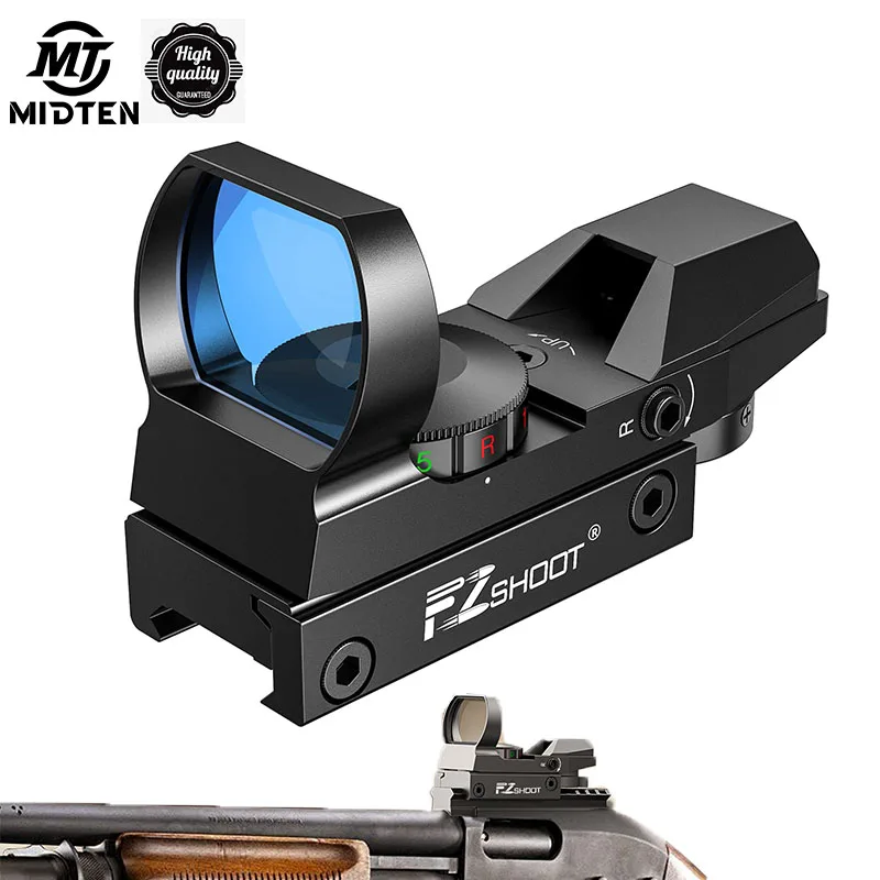 

MidTen Red Green Dot Scope Sight Shooting Aiming Optical Instrument Reflection Tactical with 20mm Rail Mount