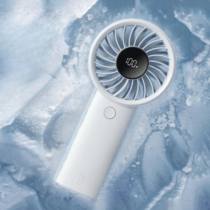 Xiaomi jisulife พัดลมมือถือแบบพกพาขนาดเล็กมินิ USB เทอร์โบชาร์จได้อย่างเงียบพิเศษหน้าจอแสดงผล5สปีด