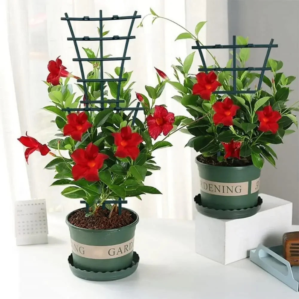 2/8pcs Plant Support Frame Plastic Green Garden Plant Climbing Trellis Vegetables Flowers Tie Support Plant Pot Frame