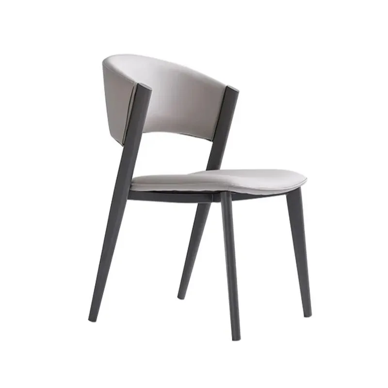 

-+High Back Modern Luxury Dining Chair Italian Nordic Designer Metal Leather Chair For Hotel Restaurant Dining Room Furniture