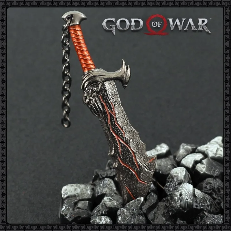 God of War Kratos The Leviathan Axe Game, mesurost of Sparta, Anime Game, Peripheral Katana Keychain, Weapon Model Toys