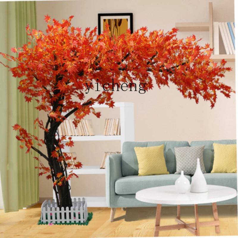 

RWJ Simulation Maple Tree Interior Decoration Fake Trees Large Red Maple Tree Exhibition Hall Hotel Scenic Spot Exhibition