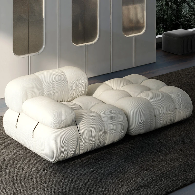 Comfortable White Sofa Full Body Cheap Foam Sponge Nordic Style Sofa Recliner Relax Adults Divani Soggiorno Bedroom Furniture