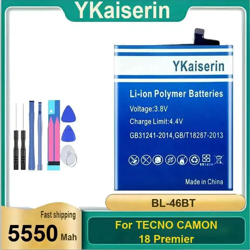 

Прочный сменный аккумулятор для мобильного телефона Tecno Camon 18 Premier 5550 мАч BL-46BT