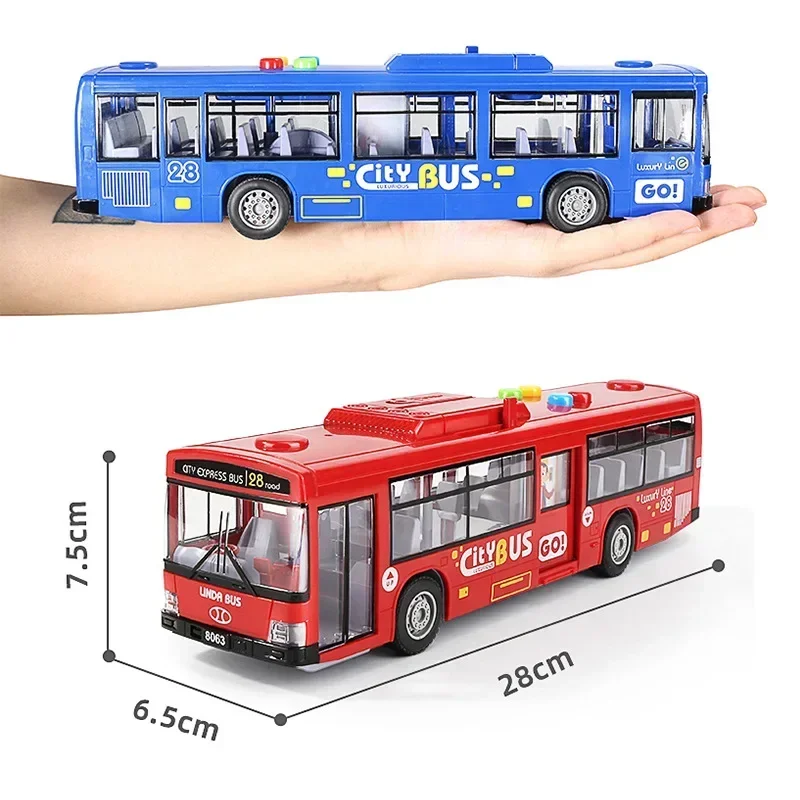 Ônibus de simulação de alta qualidade, tamanho grande, resistente a quedas, luz, música, inércia, modelo de ônibus, carro, brinquedos educativos, presentes