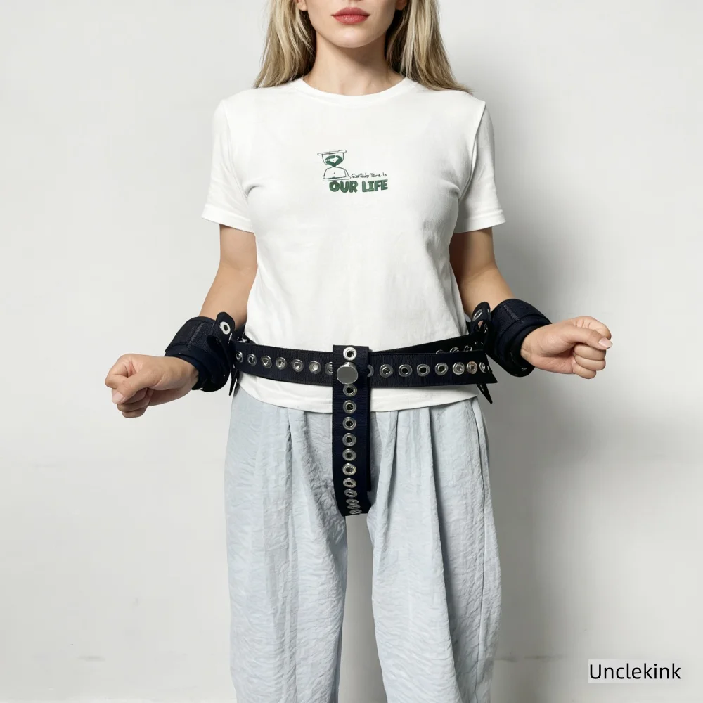 

Защитные ограничения для пациентов — черные хлопковые манжеты с магнитным замком, набор для фиксации талии и бедер для пациентов, больницы, домашнего ухода