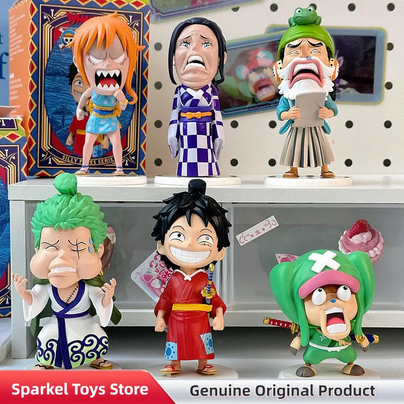 

Genuine One Piece Whackoos Silly Faces Series Figures Blind Box Cute Pvc Desktop Ornament Collectible Toys Gift For Anime Fans