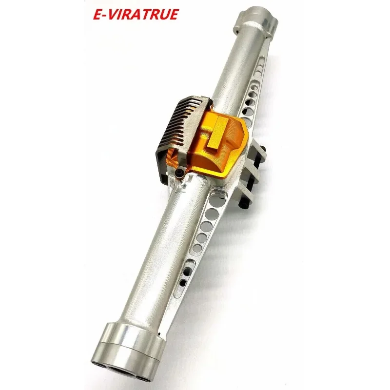 E-VIRATRUE SCX6 7075 Aluminum Rear Axle Housing&304 Stainless Steel Protective Cover