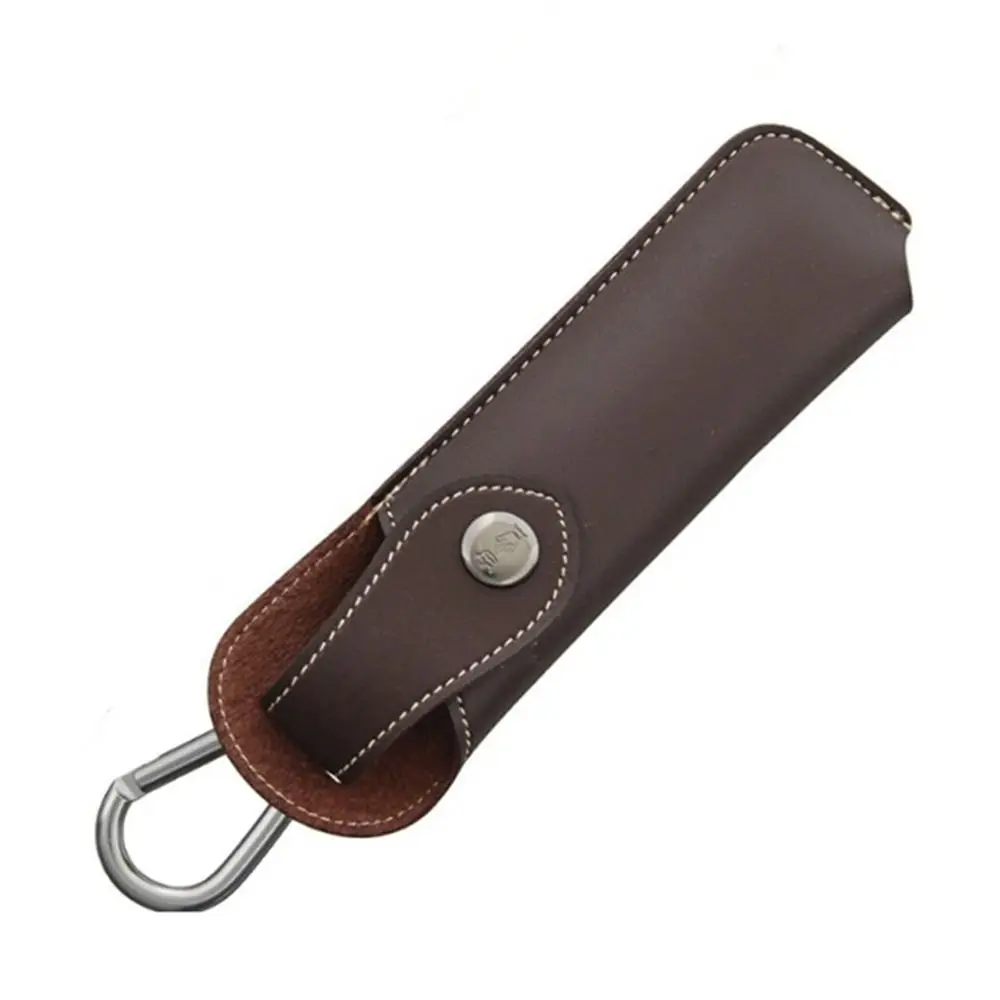 Retro Brown Fold Knife Scabbard Tool Flashlight Belt Loop Case Holder Leather Knife Sheath Protective Cover Pocket Hunt Camp image 5