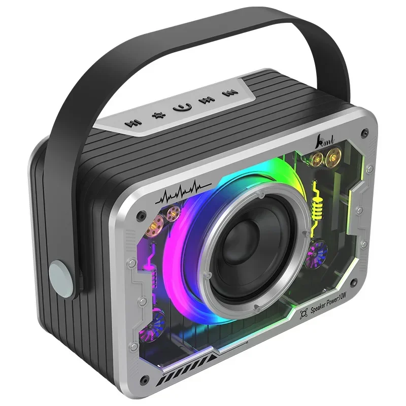 SOTAMIA Portable Bluetooth Speaker Outdoor Home Music TF Card Wireless Audio Transparent Mecha Lantern Mini Bluetooth Speaker