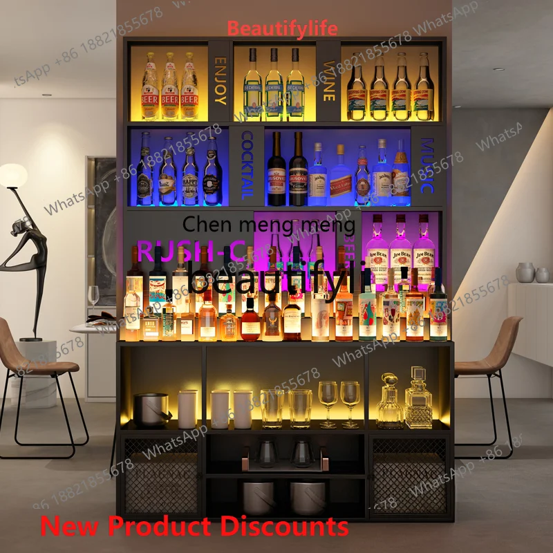 cn8350 ss Wine Rack Floor-standing Storage Rack Bar Sideboard Cabinet Wall-mounted Commercial Display Cabinet