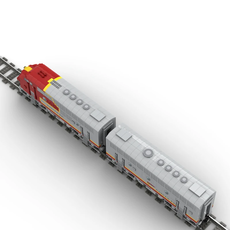MOC 輸送ディーゼル機関車 EMD F7 サンタフェ組み立てビルディングブロックモデル技術レンガパズルのおもちゃ子供のギフト