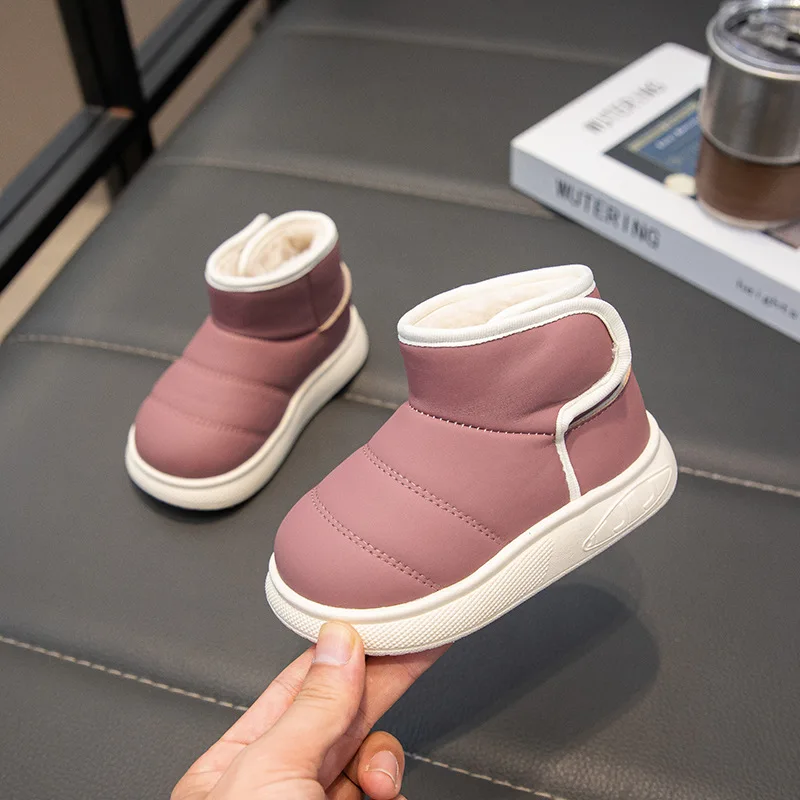 Baby Autumn Winter Fleece Soft-Soled Casual Bread Shoes Boy Girl Cold-Resistant Warm Snow Boots Thick-Soled Kids Cotton Boots