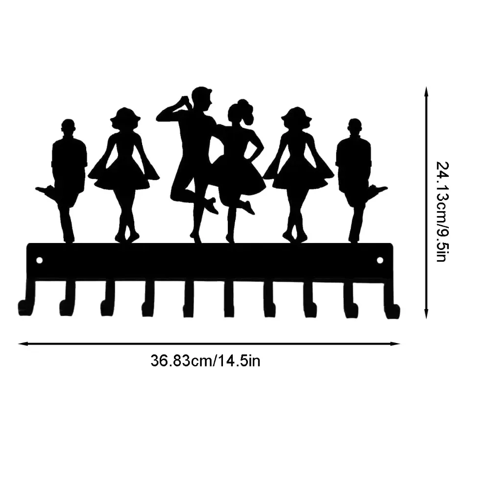 14.5in Irish Dance Medal Hanger, Metal Wall Rack with 10 Hooks view 3