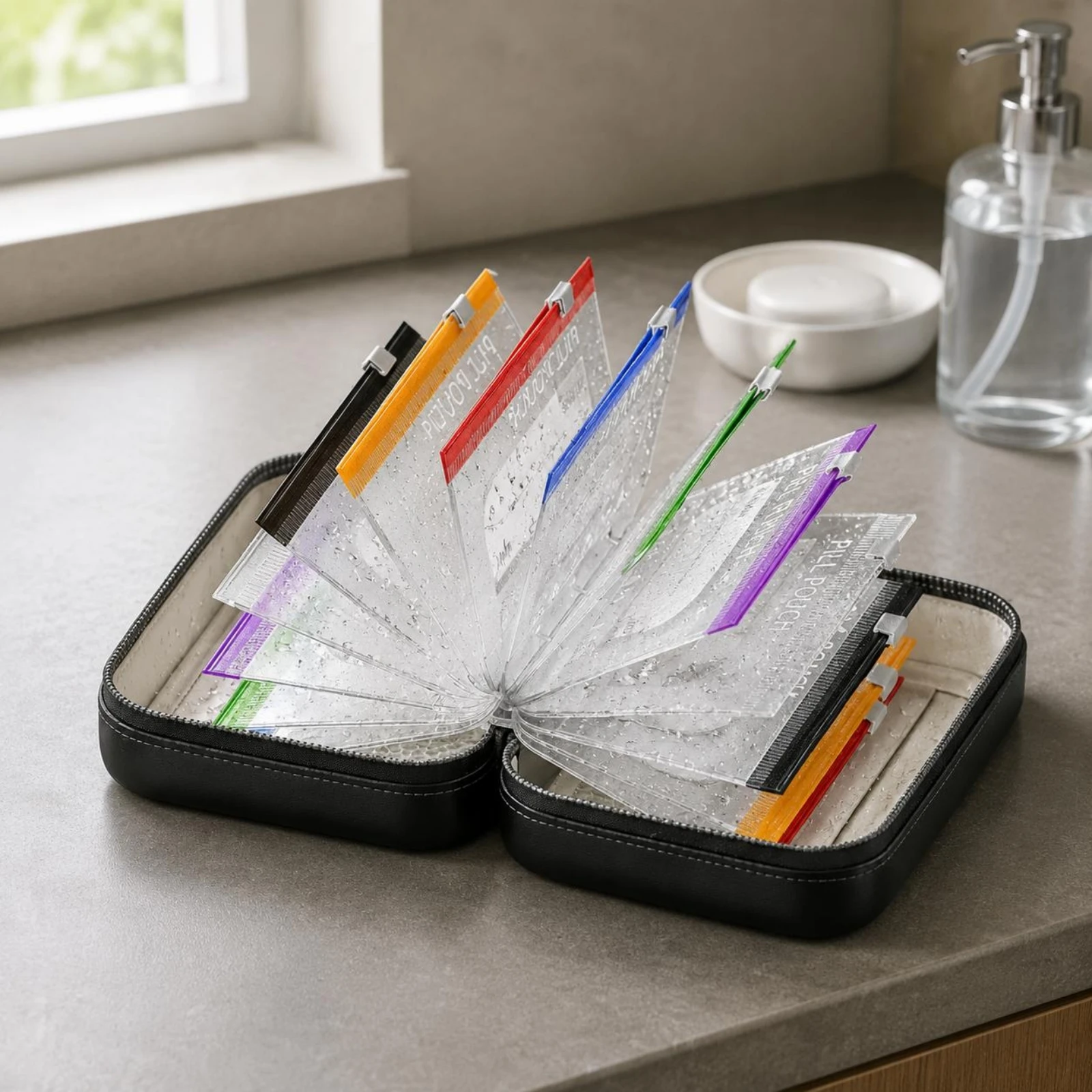 

14 Pieces A8 Medication Pouch Binder Portable 14 Pocket Medicine Organizer Waterproof Medication Pouch Set Reusable Waterproof