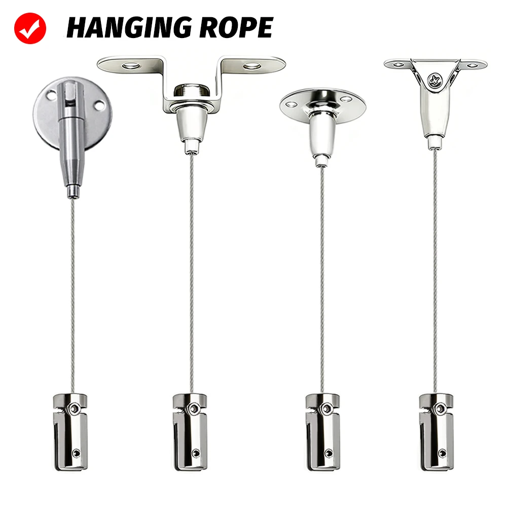 Stainless Steel Wire Rope Acrylic Hanging Kit Adjustable Cable For Sign Billboard Light Box Ceiling Mount Suspension Hardware
