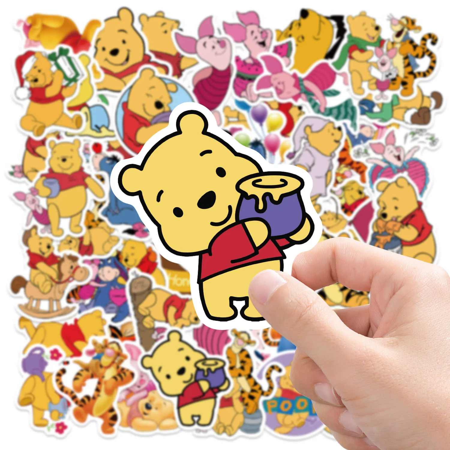 50PCS Cartoon Cute Pooh Bear Funny Graffiti Stickers Waterproof Decals Toys Creative DIY Water Cup Pencil Box Scrapbook Luggage