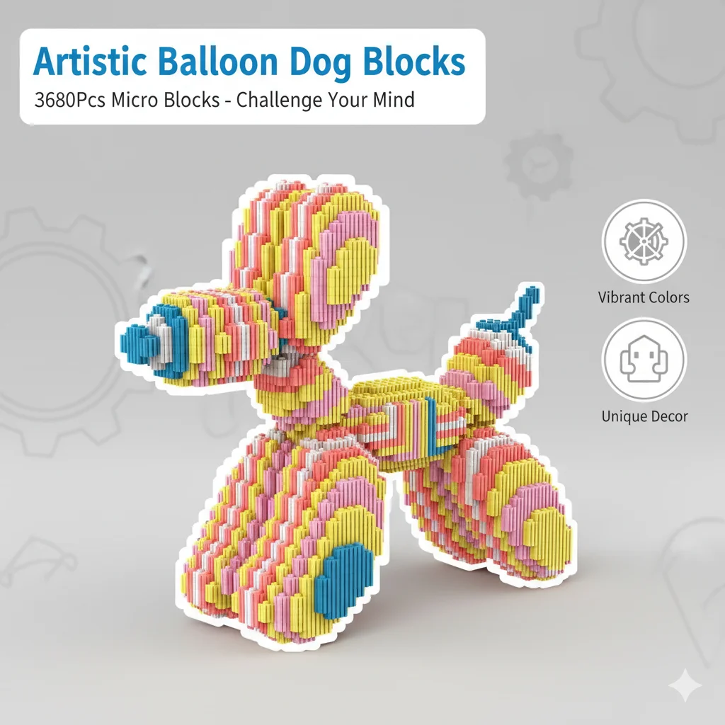 

32 см DIY красочные строительные блоки для собак, кирпичная головоломка, игрушка в стиле воздушного шара, микроблок, сборная модель для подарка на день рождения, домашний декор