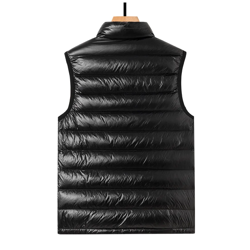 Top Grade Men's Autumn Winter Keep Warm Down Coats 2022 New Men White Goose Fashion Stand Collar Sleeveless Jacket