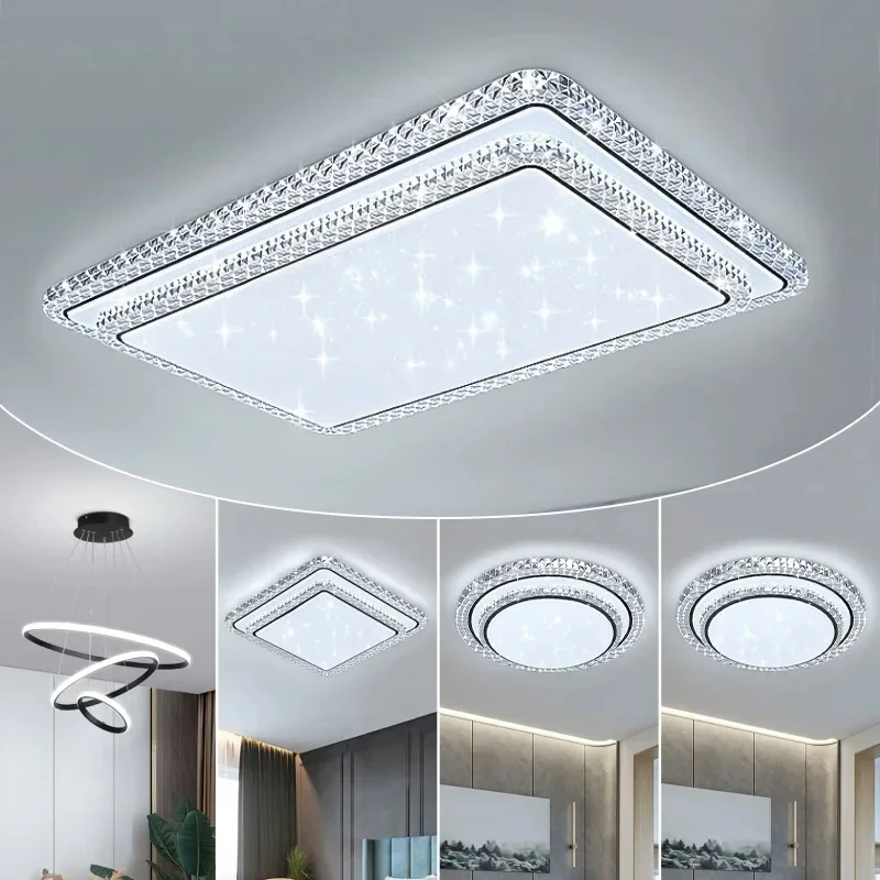 Imagem -02 - Modern Diamond Led Teto Lâmpada Design Simples White Warm Light Quarto Sala de Estar Iluminação Doméstica Decore Home Appliance