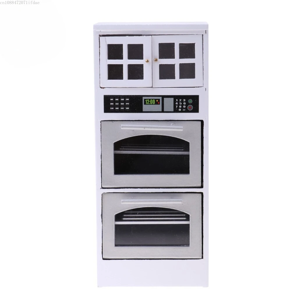 

Кукольный домик, модель мини-мебели, кухонная сцена, белый встроенный шкаф для микроволновой печи