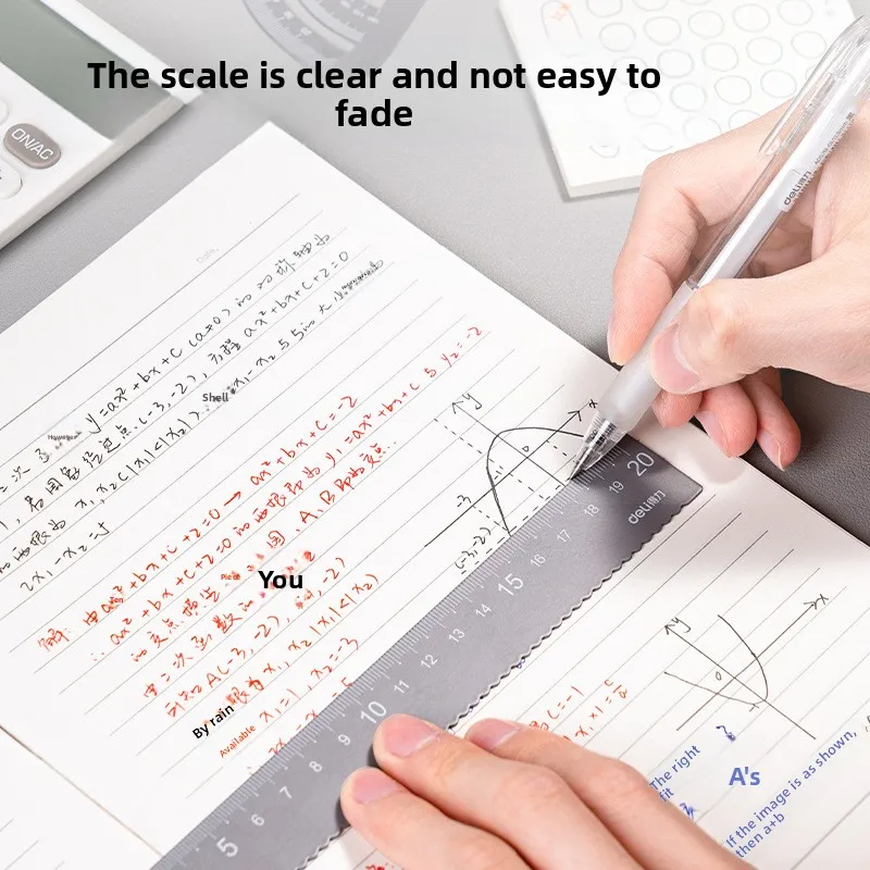 Metal Ruler Set Simple Fashion Student Exam Drawing Straight Triangle Protractor Set Stationery Geometry Measurement Tools Kit