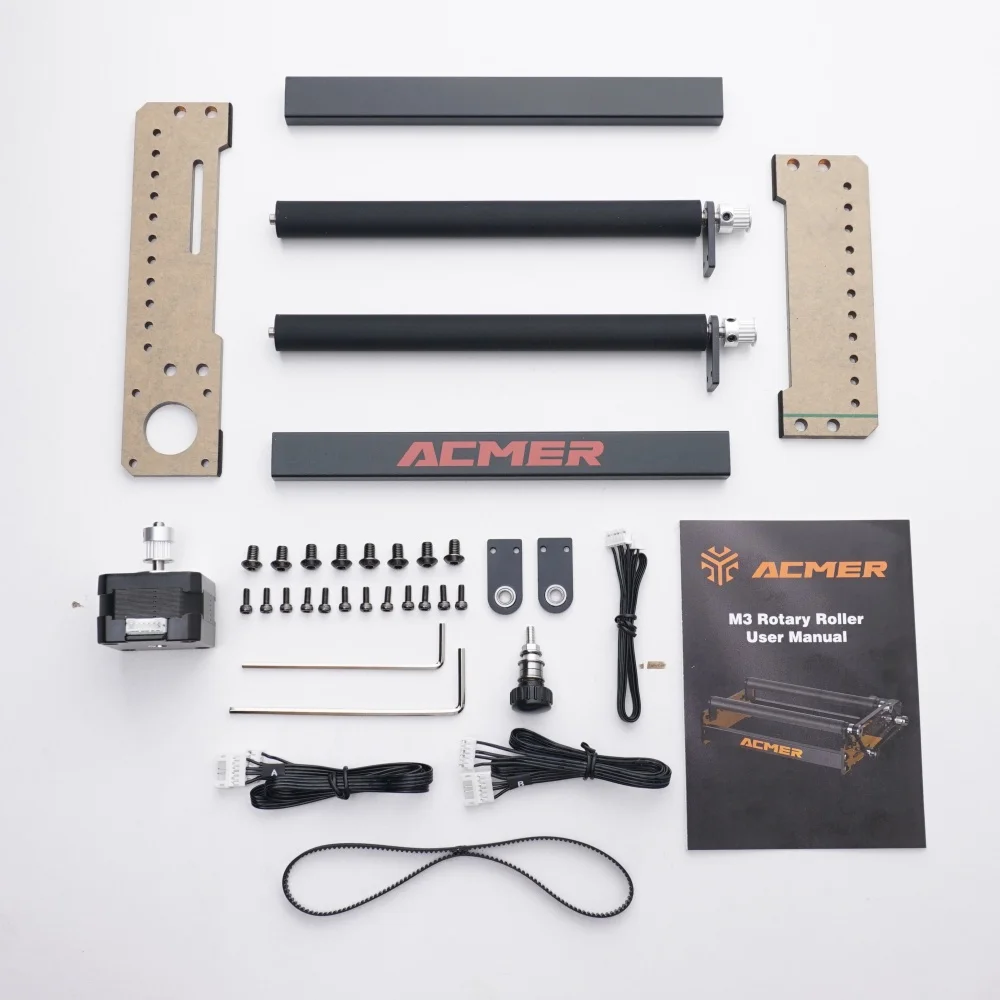 ACMER M3 Rotary Module Universal Y-Axis Rotary Shaft Rotary Roller 360 Degree Rotating For Laser Engraving Cylindrical Objects