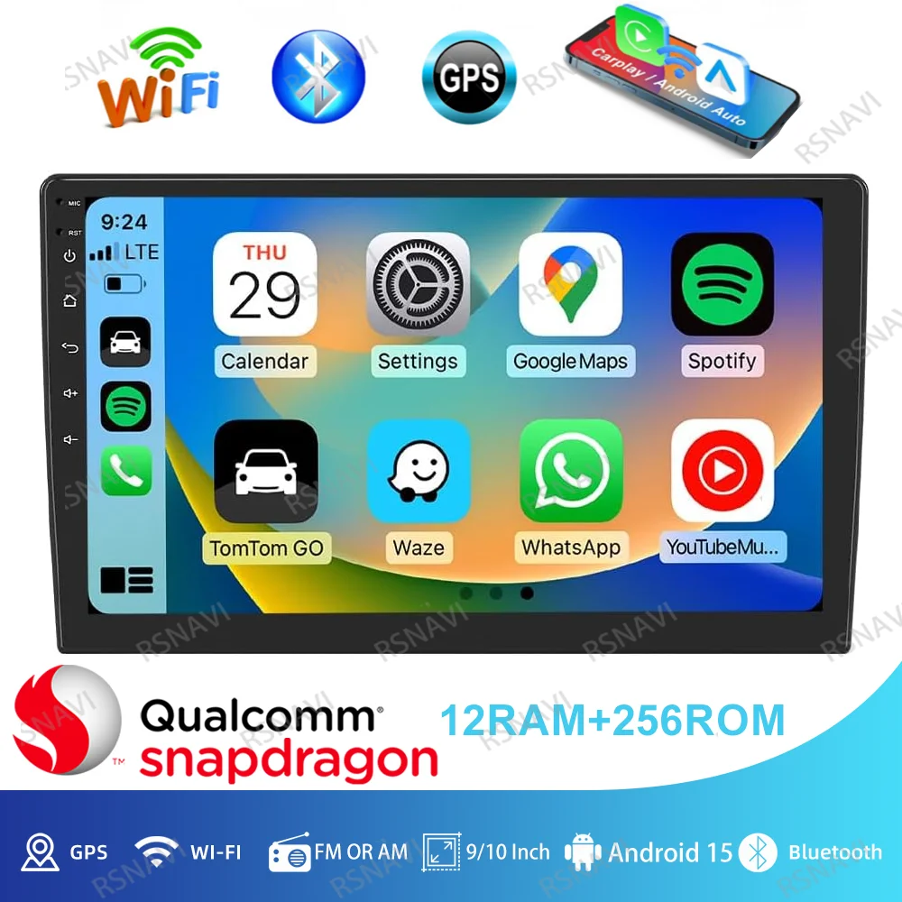 

Android 15 9/10 inch Navigation Video Player No framework GPS Car Radio Multimedia Auto DSP Stereo Head Unit Smart Car System BT